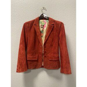 John Carlisle Orange Suede Leather Jacket XS